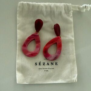 Sezane Red and Pink Earrings